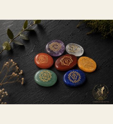 Lot 7 chakras galets